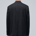 Wool Blend Relaxed Basic Blazer — Black