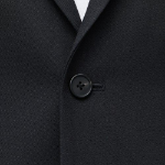 Wool Blend Relaxed Basic Blazer — Black