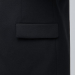 Wool Blend Relaxed Basic Blazer — Black