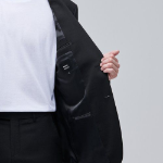 Wool Blend Relaxed Basic Blazer — Black