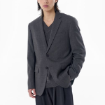 Basic Wool Blazer — Medium Grey