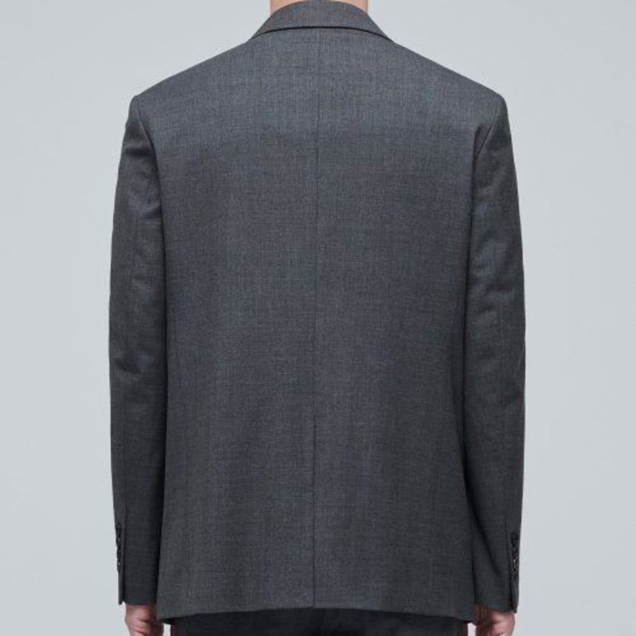 Basic Wool Blazer — Medium Grey