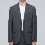 Basic Wool Blazer — Medium Grey