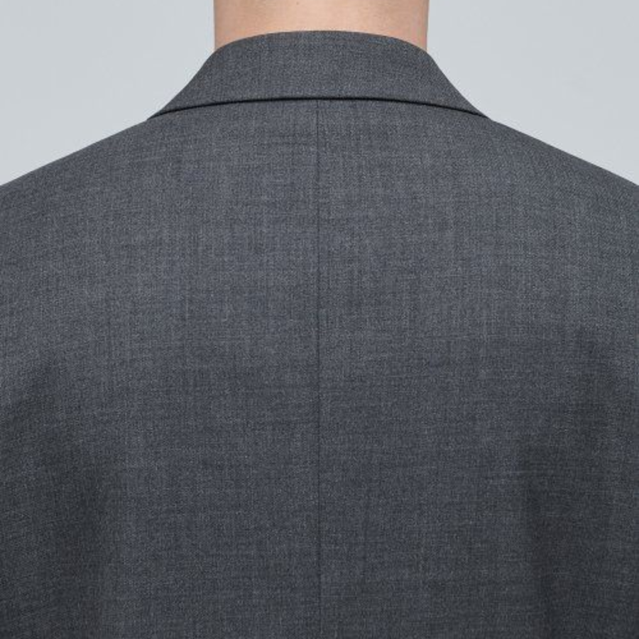Basic Wool Blazer — Medium Grey
