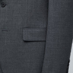Basic Wool Blazer — Medium Grey