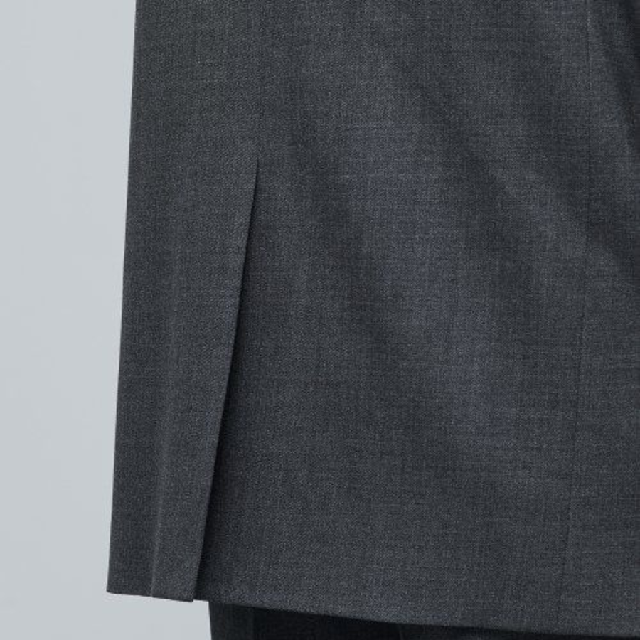 Basic Wool Blazer — Medium Grey