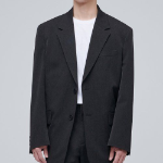 Daddy Shoulder Oversized Blazer — Charcoal Grey