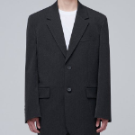 Daddy Shoulder Oversized Blazer — Charcoal Grey