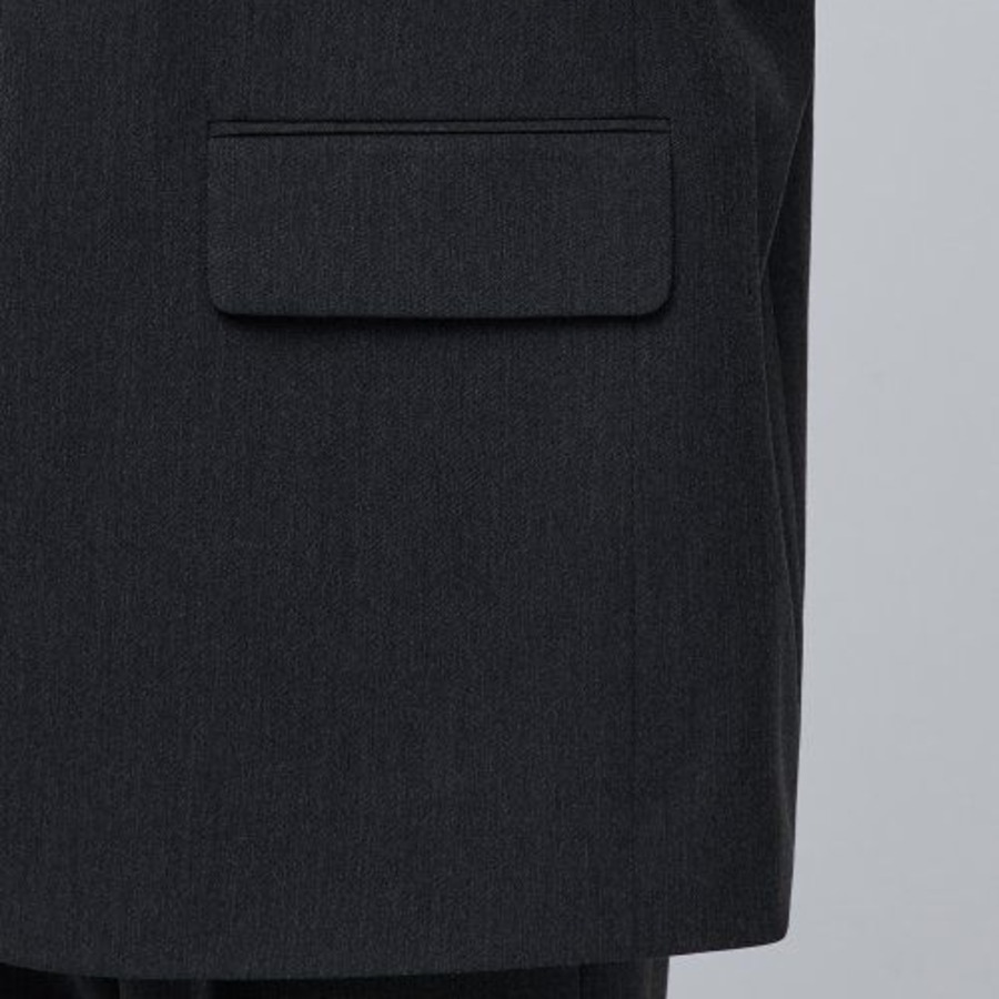 Daddy Shoulder Oversized Blazer — Charcoal Grey