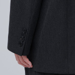 Daddy Shoulder Oversized Blazer — Charcoal Grey