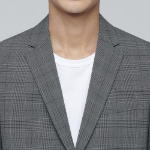 Glen Check Basic Blazer — Medium Grey