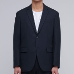Basic Wool Blazer — Navy