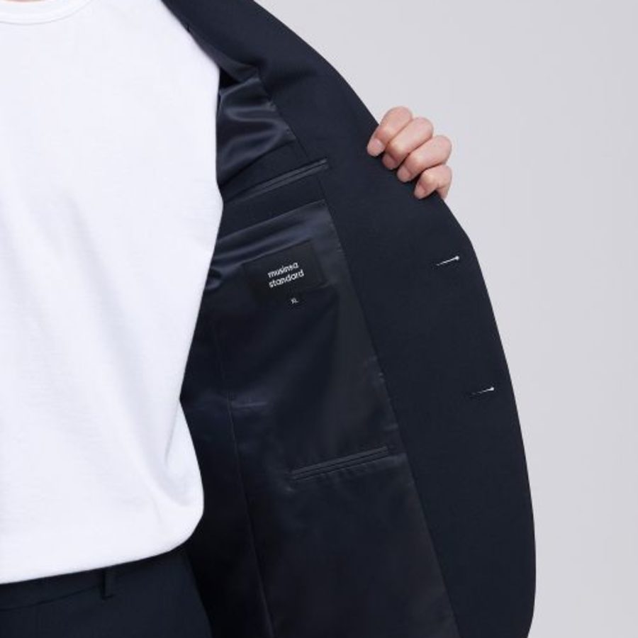 Basic Wool Blazer — Navy