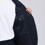 Basic Wool Blazer — Navy