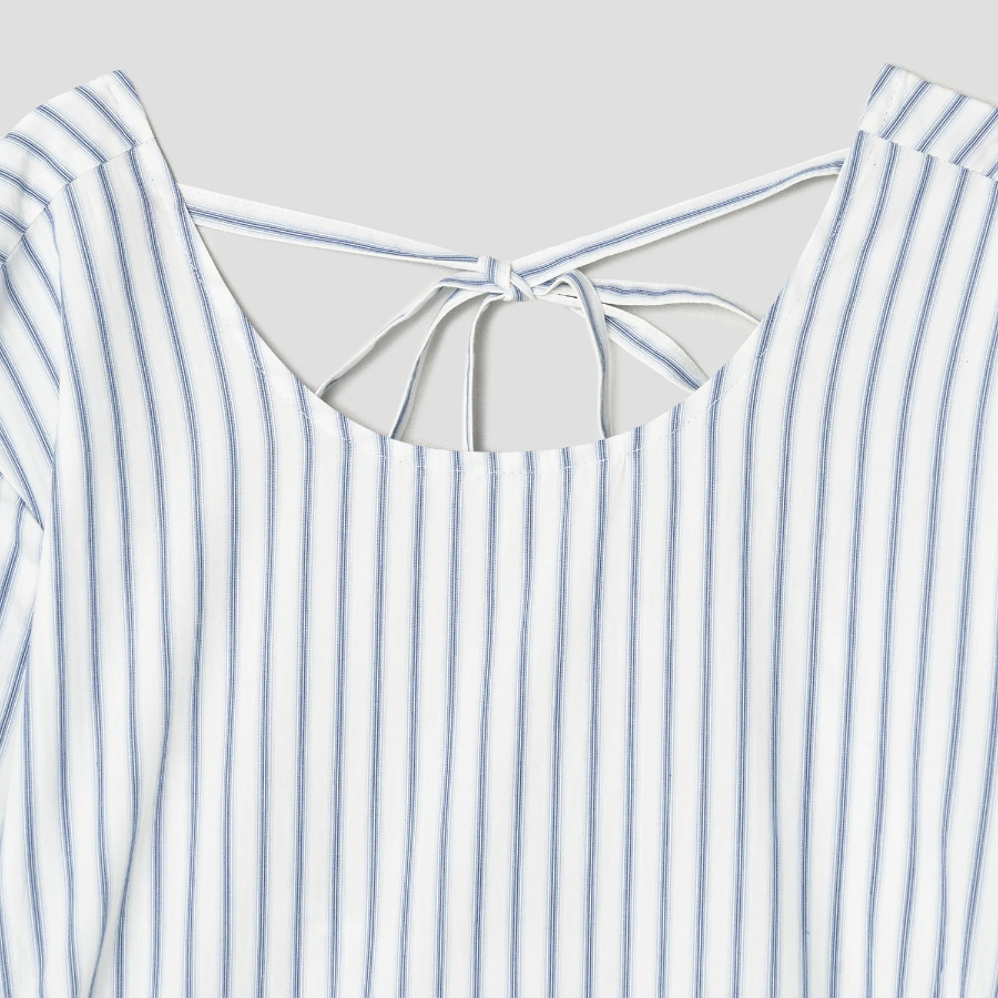 GANNI Stripe Cotton Mini Dress - Ivory