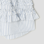 GANNI Stripe Cotton Mini Dress - Ivory