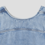 GANNI Soft Rigid Denim Open Back Frill Mini Dress - Sky Blue