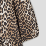 GANNI Printed Cotton Tie String Mini Dress - Brown