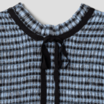 GANNI Seersucker Check Mini Smock Dress – Sky Blue