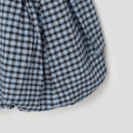 GANNI Seersucker Check Mini Smock Dress – Sky Blue