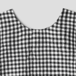 GANNI Crinkled Taffeta Check Open Back Mini Dress - Black