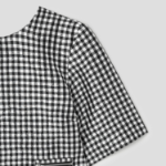 GANNI Crinkled Taffeta Check Open Back Mini Dress - Black