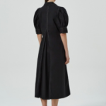 GANNI Cotton Poplin V-Neck Maxi Dress - Black