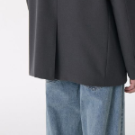 Oversized 3-Button Blazer — Grey