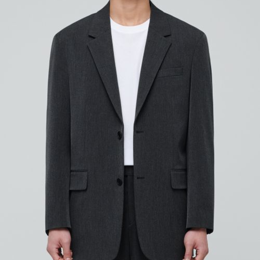 Oversized Blazer — Charcoal Grey