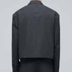 Oversized Crop Blazer — Grey