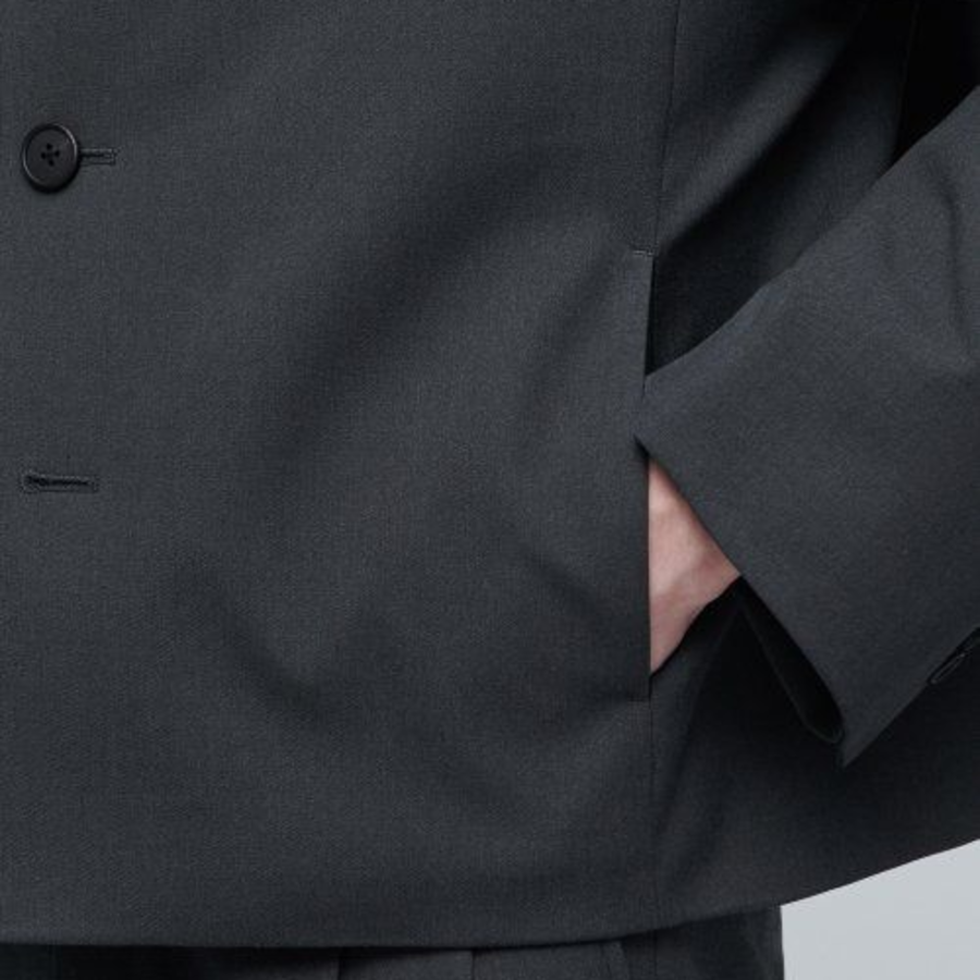 Oversized Crop Blazer — Grey