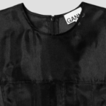 GANNI Technical Organza Corset Midi Dress - Black