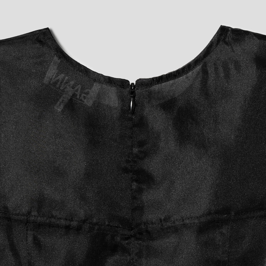 GANNI Technical Organza Corset Midi Dress - Black