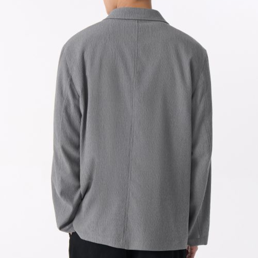 Oversized Blazer — Crinkle Grey