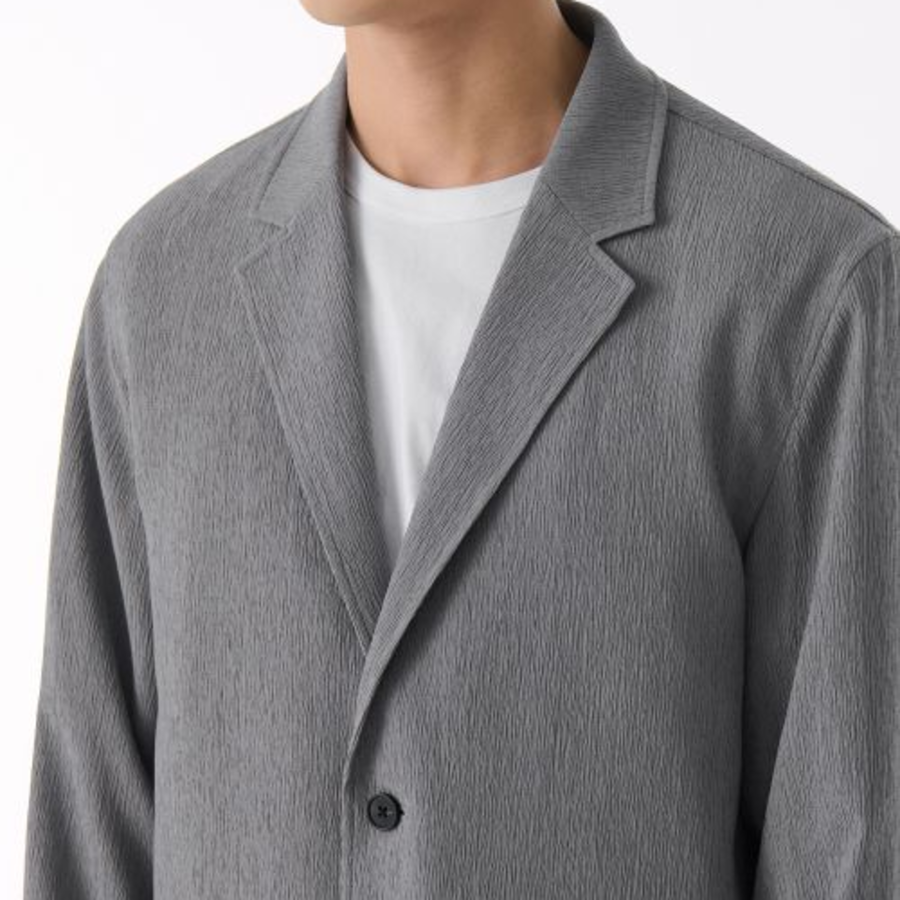 Oversized Blazer — Crinkle Grey