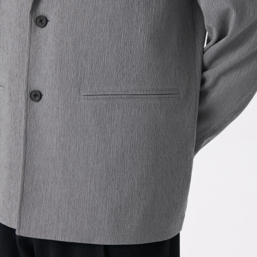 Oversized Blazer — Crinkle Grey