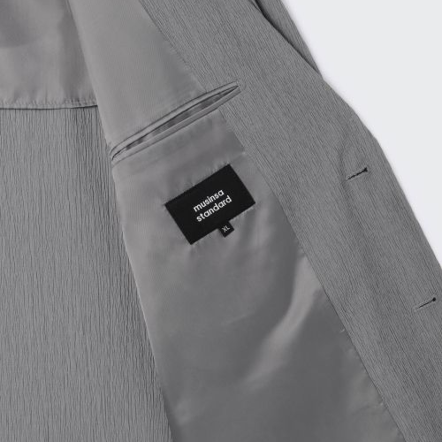 Oversized Blazer — Crinkle Grey