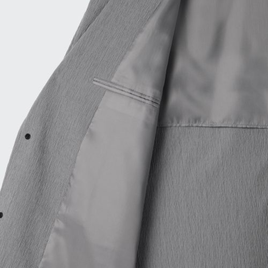 Oversized Blazer — Crinkle Grey