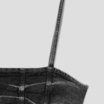 GANNI Stretch Future Denim Strap Midi Dress - Black