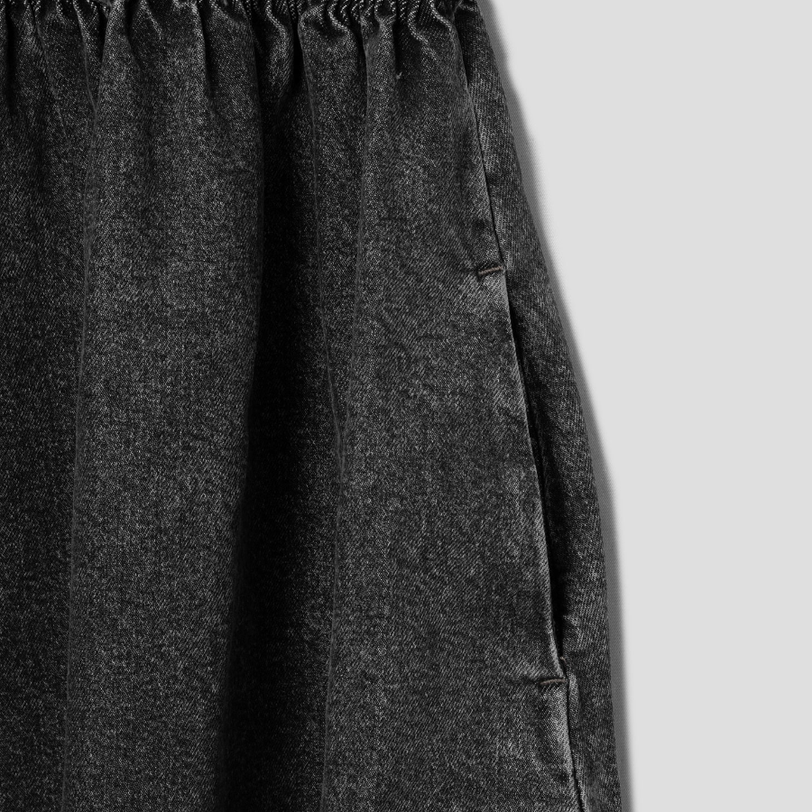 GANNI Stretch Future Denim Strap Midi Dress - Black