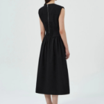 GANNI Heavy Cotton Tailoring Corset Midi Dress - Black