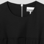 GANNI Heavy Cotton Tailoring Corset Midi Dress - Black