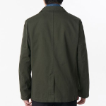 Cotton Herringbone Out Pocket Blazer — Khaki