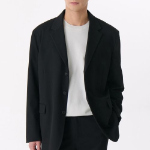 Oversized 3-Button Blazer — Black