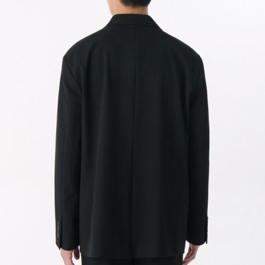 Oversized 3-Button Blazer — Black