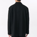 Oversized 3-Button Blazer — Black