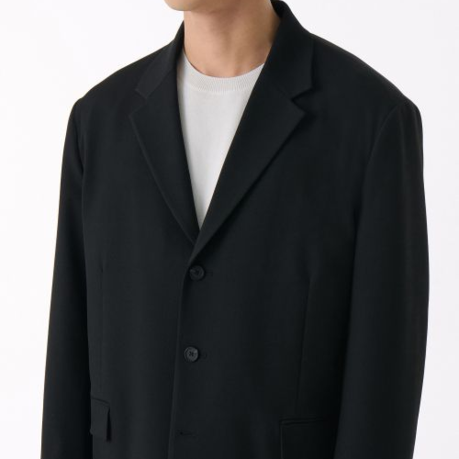 Oversized 3-Button Blazer — Black
