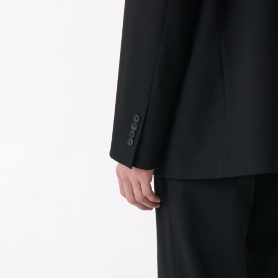 Oversized 3-Button Blazer — Black