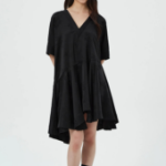 GANNI Fluid Satin Jacquard Oversized Mini Dress - Black