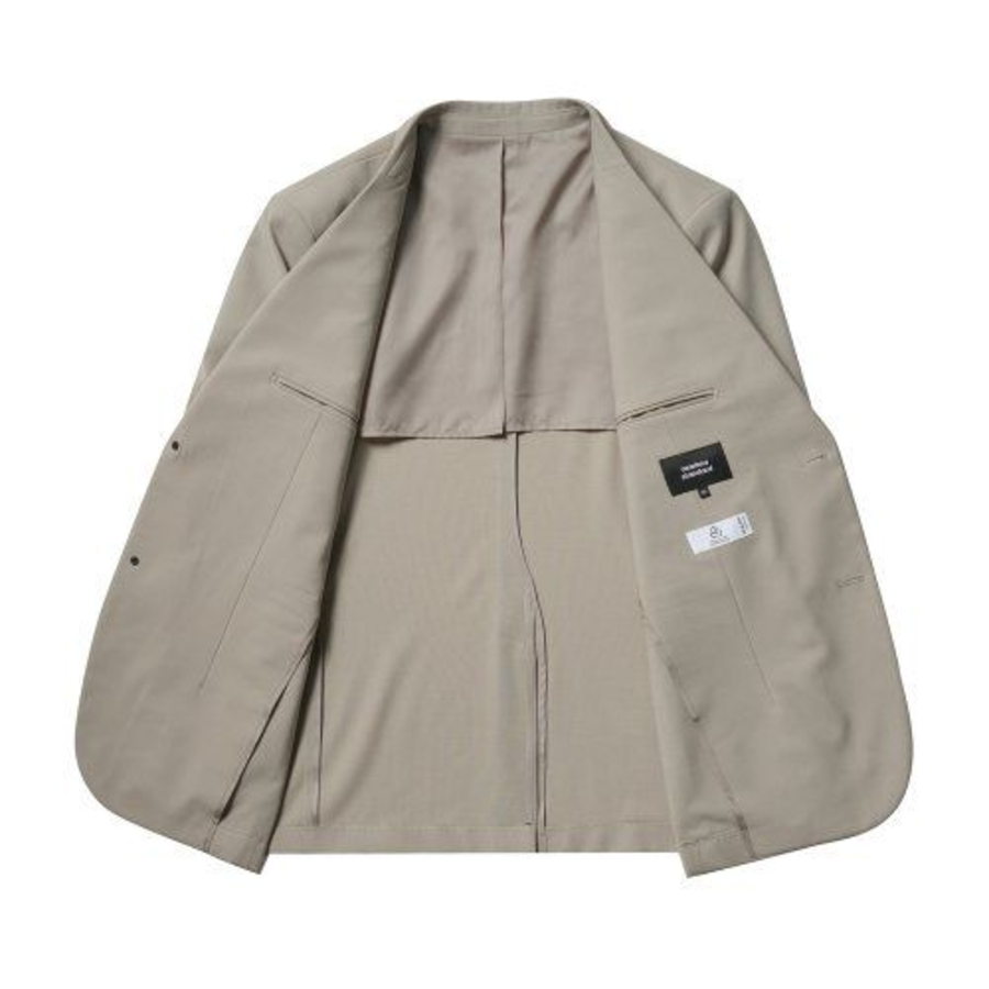 Summer Wool Relaxed Basic Blazer — Light Beige